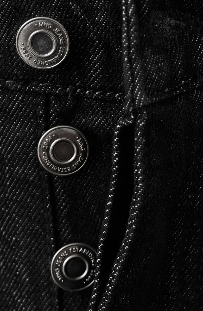 MANGO Patch Detail Barrel Leg Jeans, Alternate, color, Black