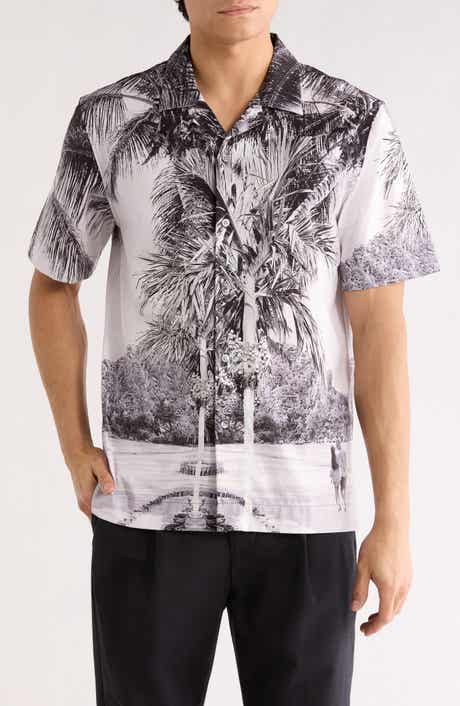 Bugatchi Cole OoohCotton® Woven Print Short Sleeve Button-Up Shirt