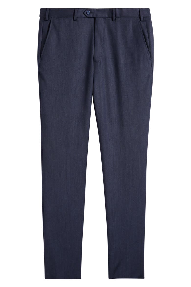 Flat Front Navy Wool Dress Pants, Alternate, color, NAVY
