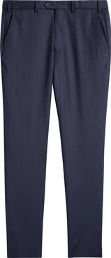 Emporio Armani Flat Front Navy Wool Dress Pants