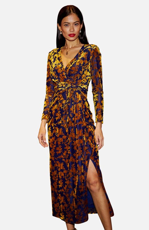 Velour Stretch Midi Dress