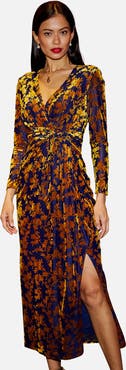 Yumi Velour Stretch Midi Dress