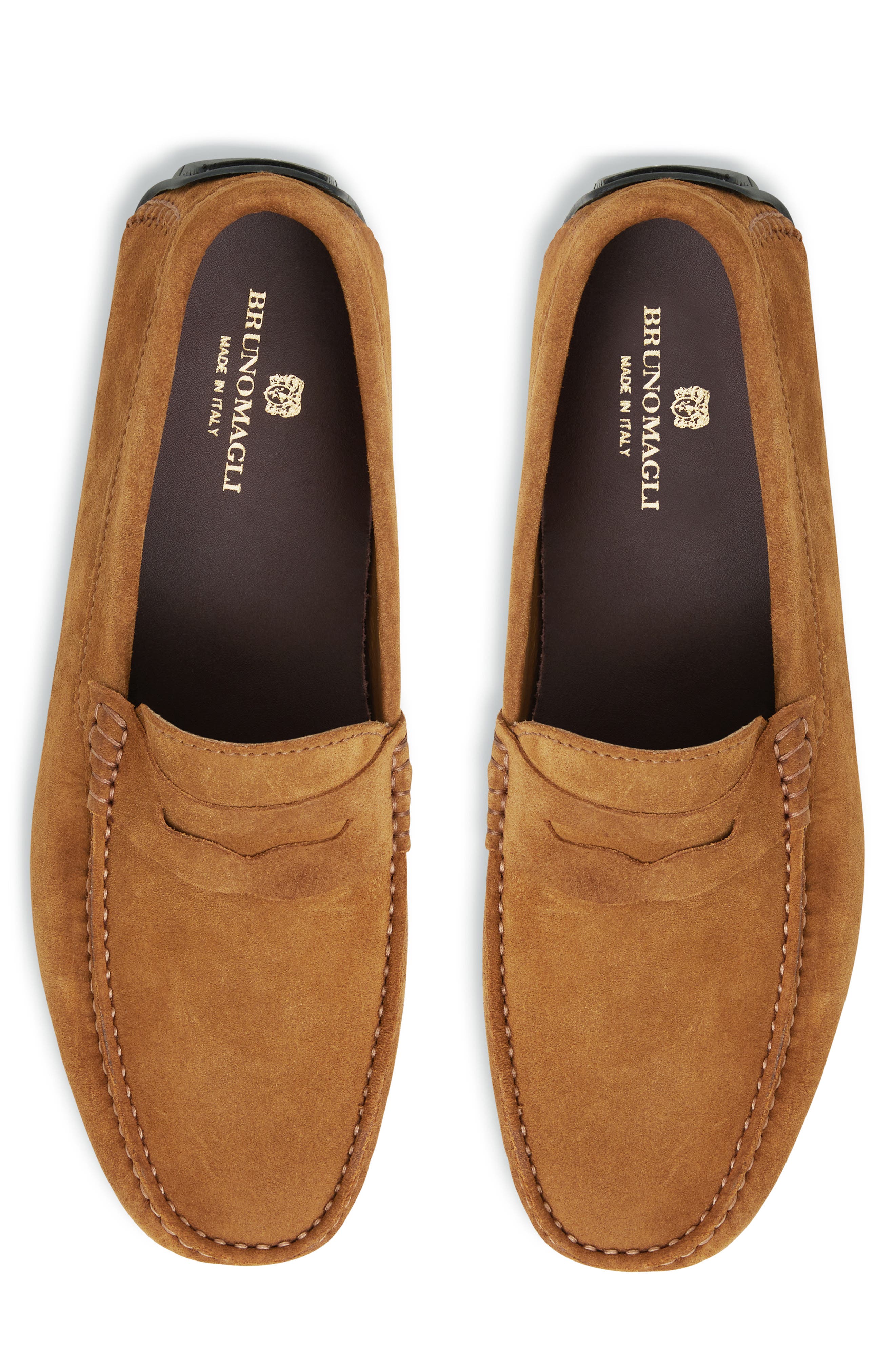 Bruno Magli Xane Driving Penny Loafer, Alternate, color, Cognac Suede