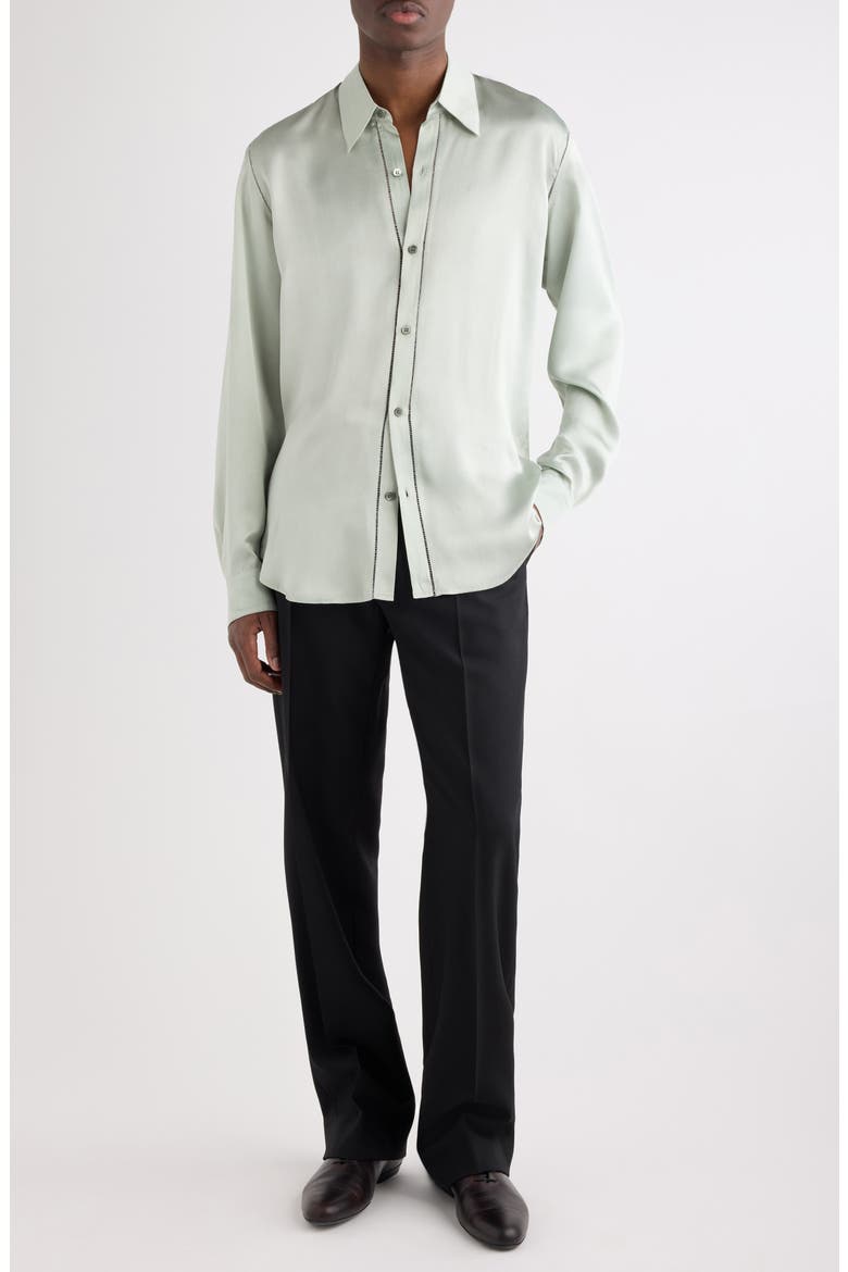 Carvies Silk Button-Up Shirt, Alternate, color, MINT