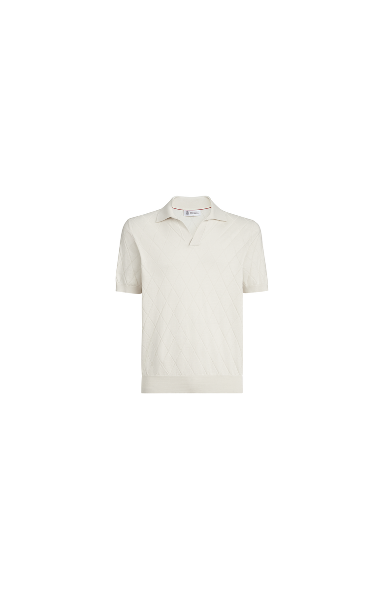 Brunello Cucinelli Lightweight knit Polo, Alternate, color, White