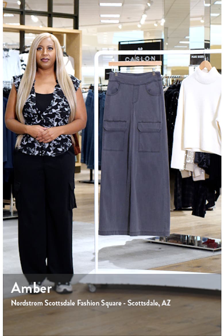 Wide Leg Denim Pull-On Cargo Pants video