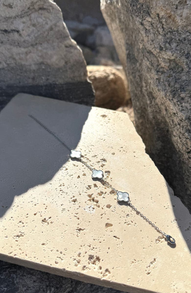 Adornia Mother-of-Pearl Clover Station Bracelet, Alternate, color, 