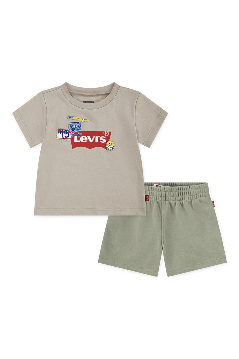'73 Graphic T-Shirt & Shorts Set, Main, color, OATMEAL