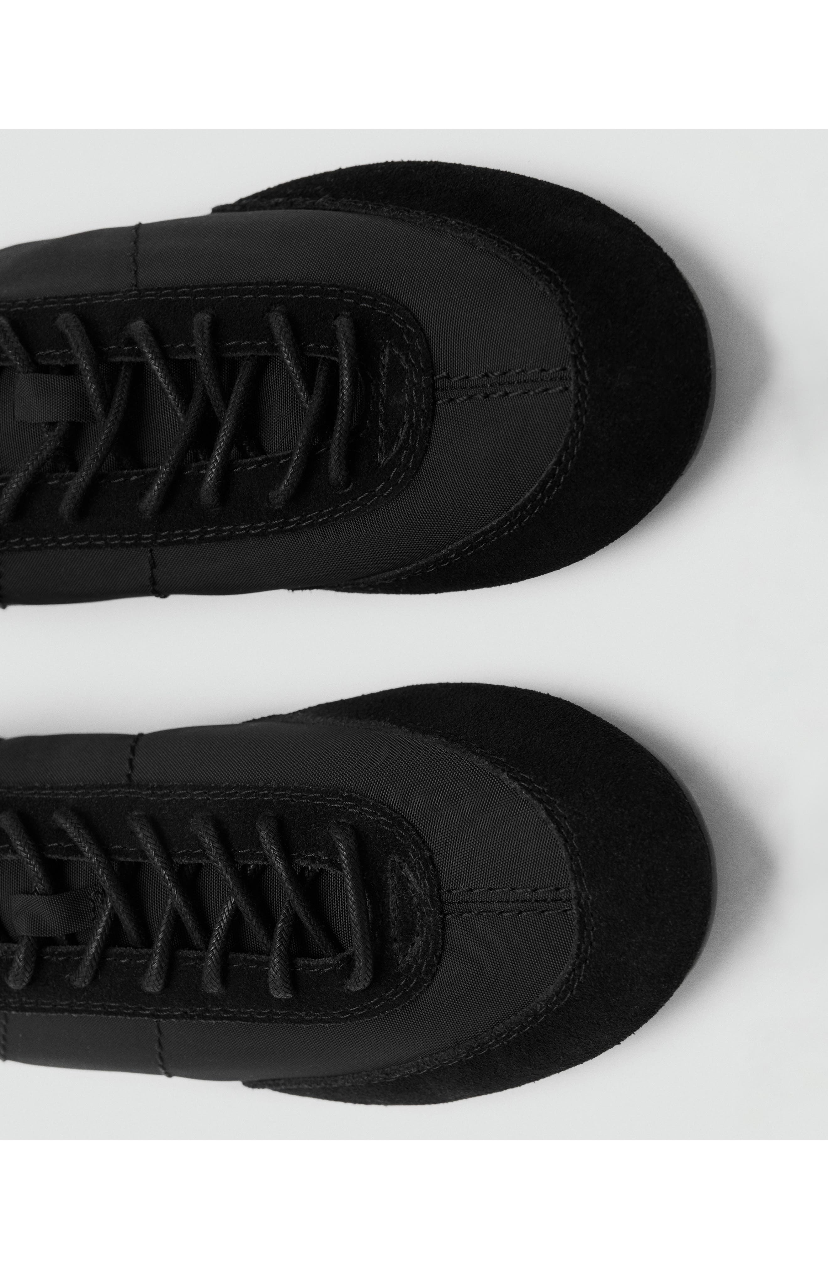 MANGO Mixed Media Sneaker, Alternate, color, Black