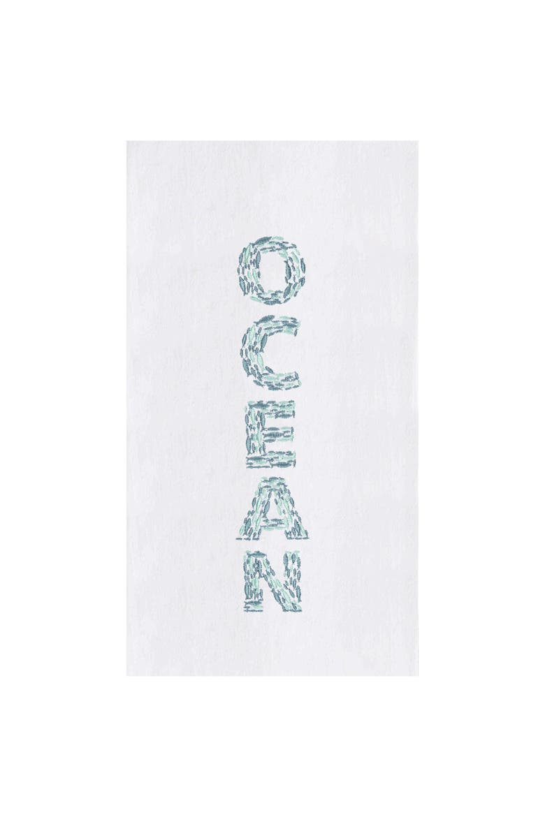 "Ocean" 100% Cotton Flour Sack Dishtowel, Main, color, Blue