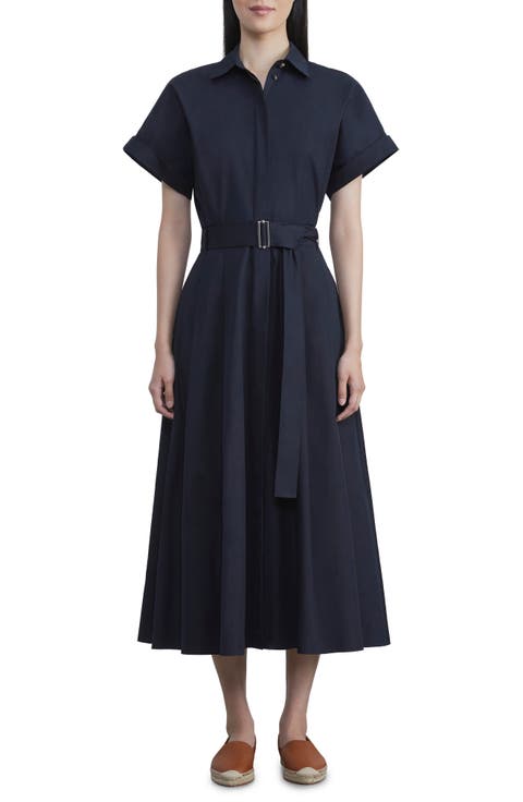 Upland Belted Cotton Poplin Shirtdress