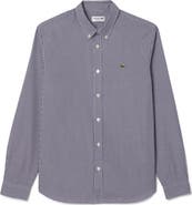 Lacoste Checker Cotton Pinpoint Button-Down Shirt