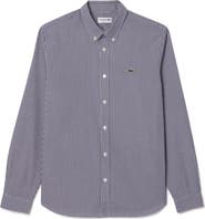 Lacoste Checker Cotton Pinpoint Button-Down Shirt