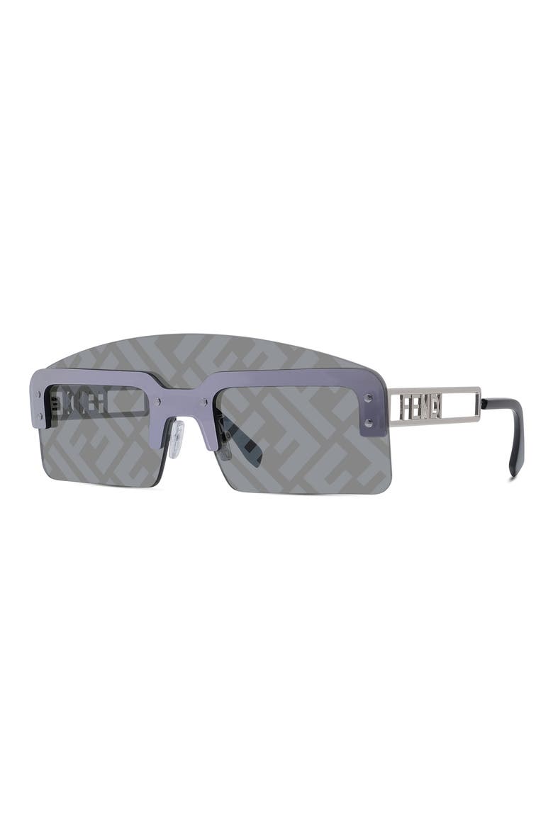 'Fendi Technicolor Sunglasses, Alternate, color, SHINY PALLADIUM / SMOKE MIRROR