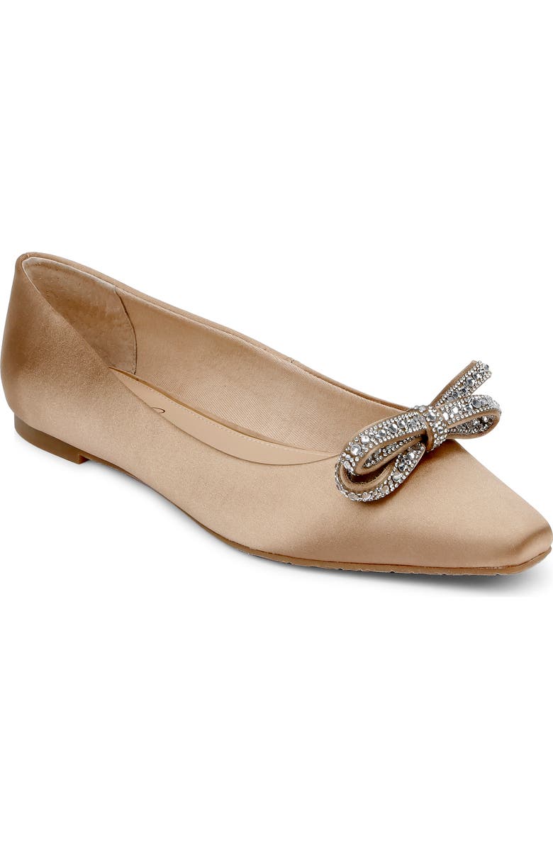 Jewel Badgley Mischka Hesther Flat, Main, color, Dknude Sat
