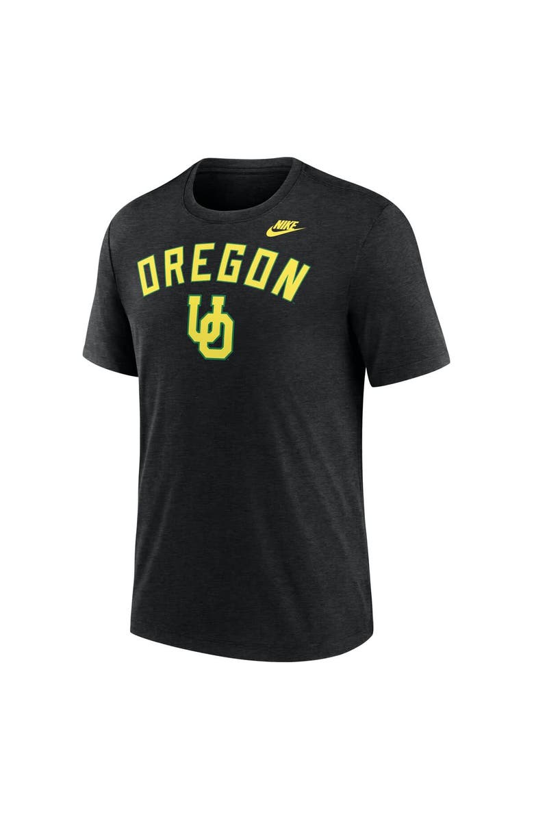 Nike Men's Nike Heather Black Oregon Ducks Legacy Arch Tri-Blend T-Shirt, Alternate, color,