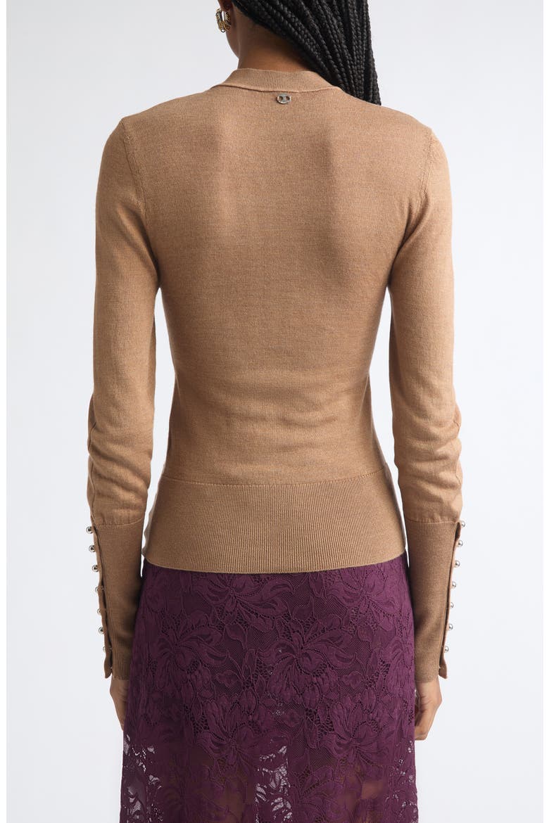 Wool & Silk Crewneck Sweater, Alternate, color, CAMEL