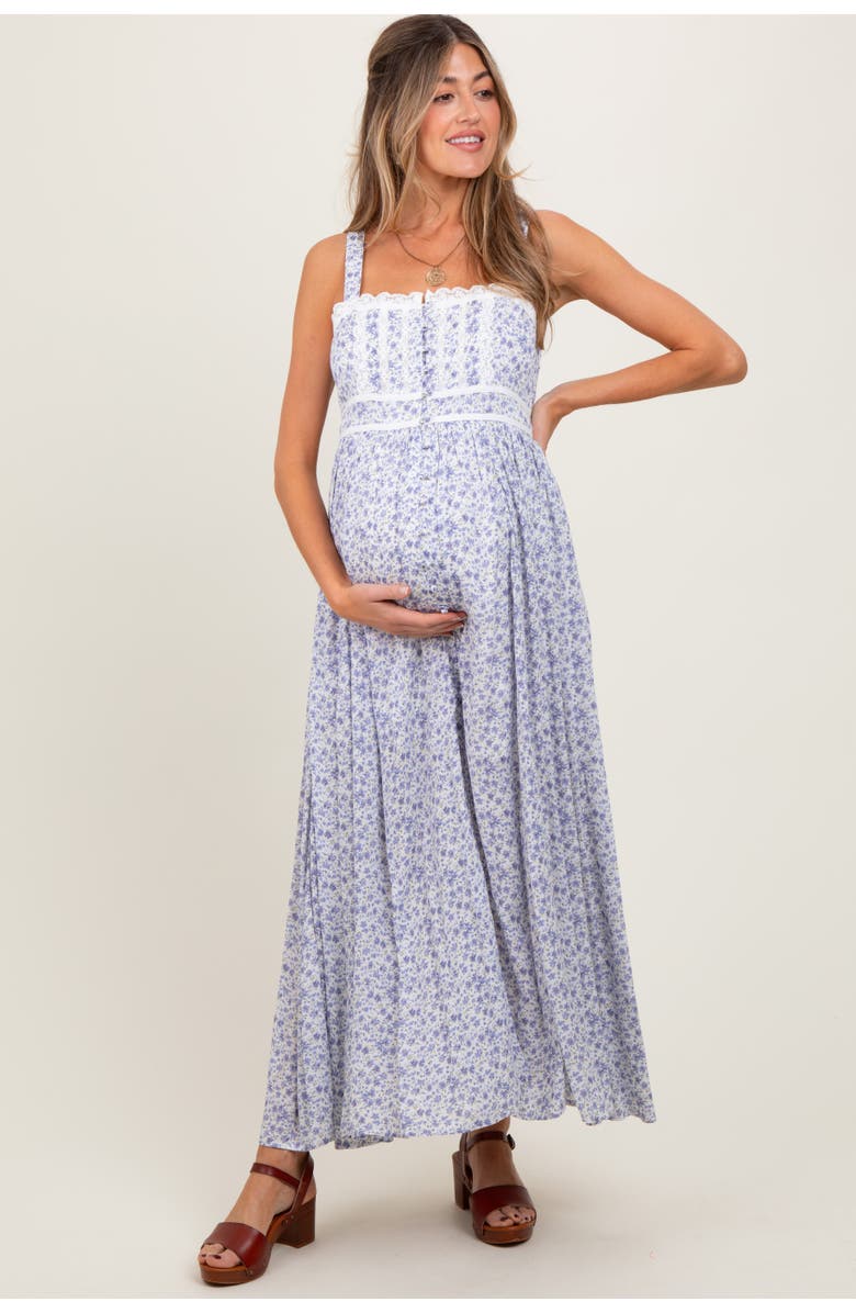 PinkBlush Floral Button Down Sleeveless Maxi Dress, Main, color, Light Blue