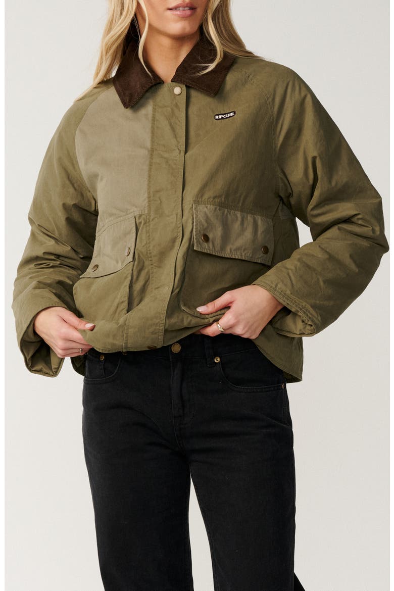 Bossa Nova Waxed Jacket, Main, color, MILITARY GREEN