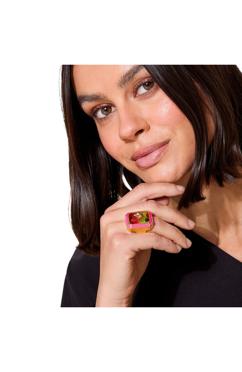 Kurt Geiger London Stone Enamel Cocktail Ring, Alternate, color, 