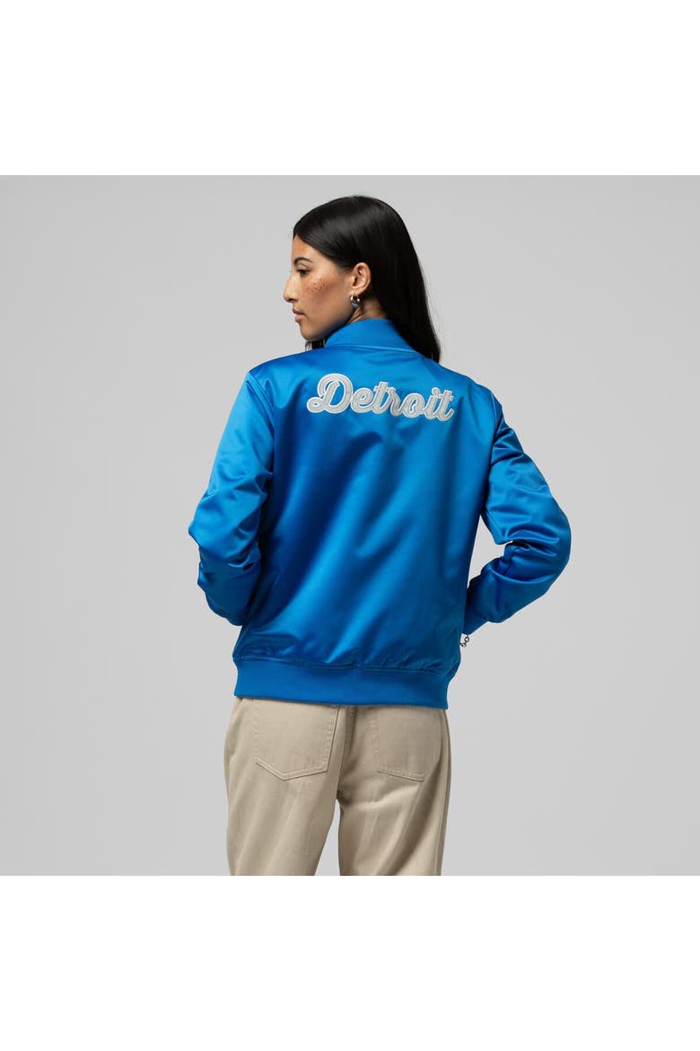 Women's Mitchell & Ness  Blue Detroit Lions Full-Snap Satin Jacket, Alternate, color, Blue