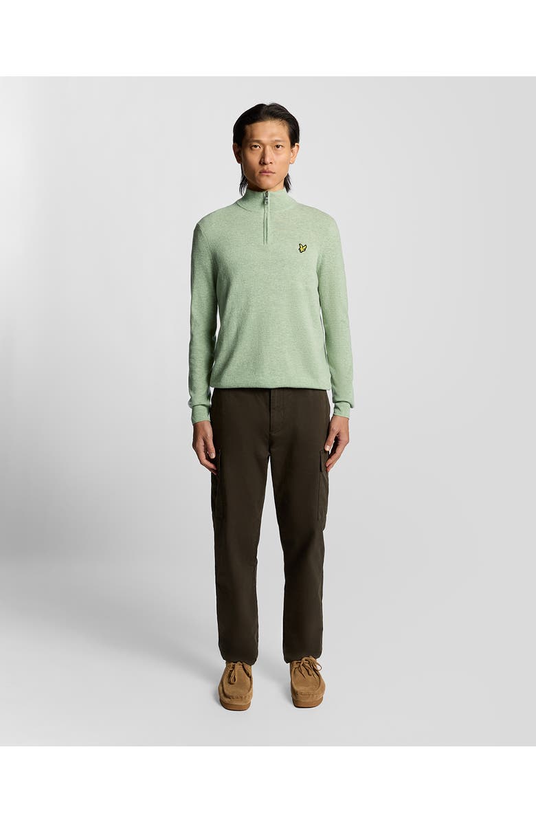 Lyle & Scott Lambswool Blend Quarter Zip Sweater, Alternate, color, Cold Mint Marl