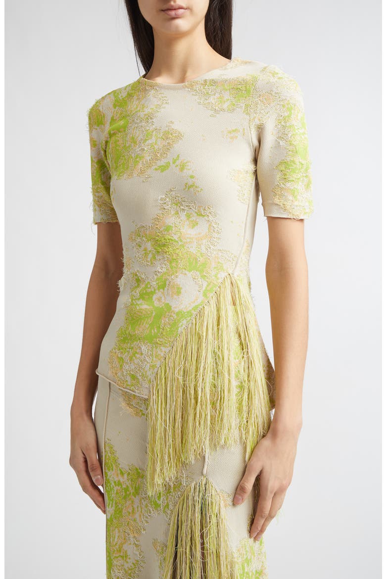 French Fray Short Sleeve Knit Top, Alternate, color, CHARTREUSE