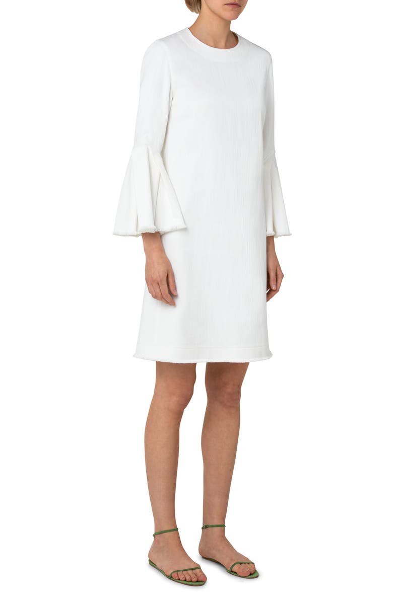 Akris punto Flounce Cuff Denim Shift Dress, Alternate, color,