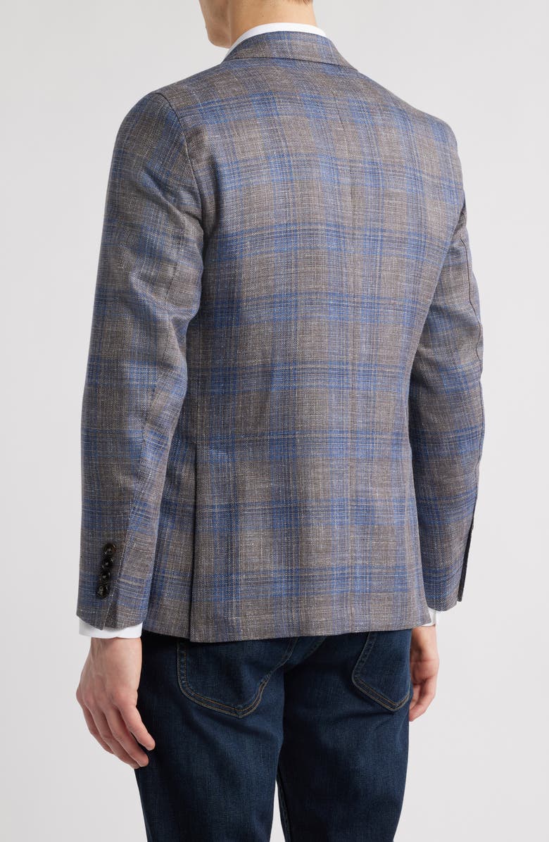 Peter Millar Crown Crafted Dawson Plaid Wool Blend Sport Coat, Alternate, color, 