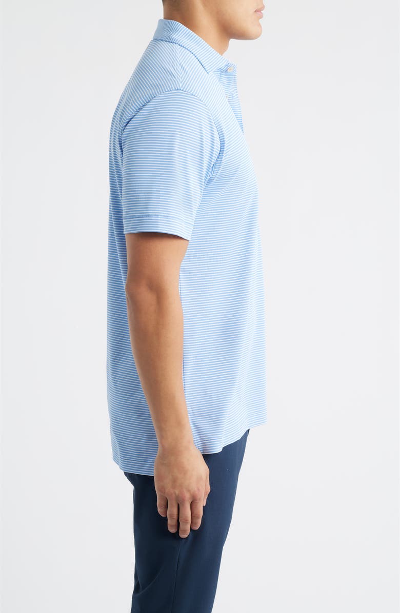 Peter Millar Grace Stripe Performance Piqué Golf Polo, Alternate, color, Bluebird