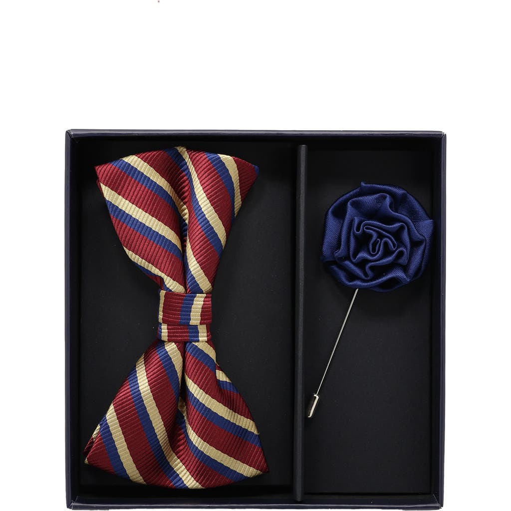 Ben Sherman Bow Tie & Lapel Pin Set In Multi