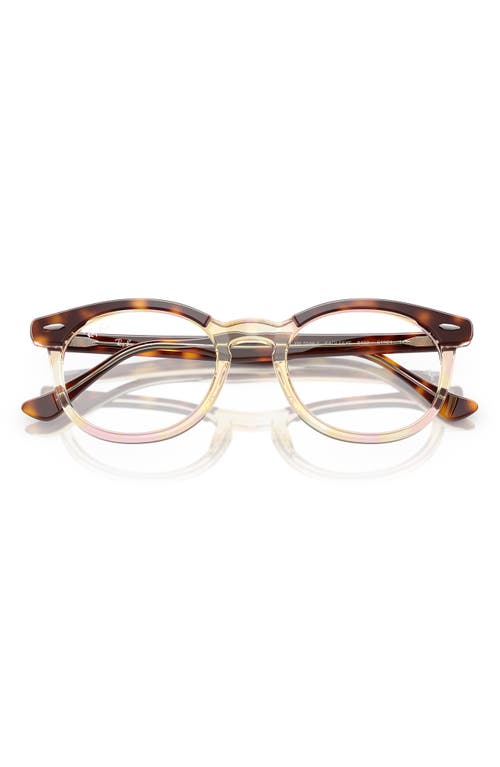 Ray Ban Ray-ban 51mm Square Optical Glasses In Light Havana On Multicolor
