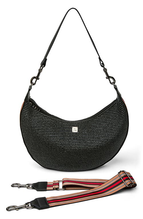 Think Royln Soho Sunset Shoulder Bag In Black Raffia