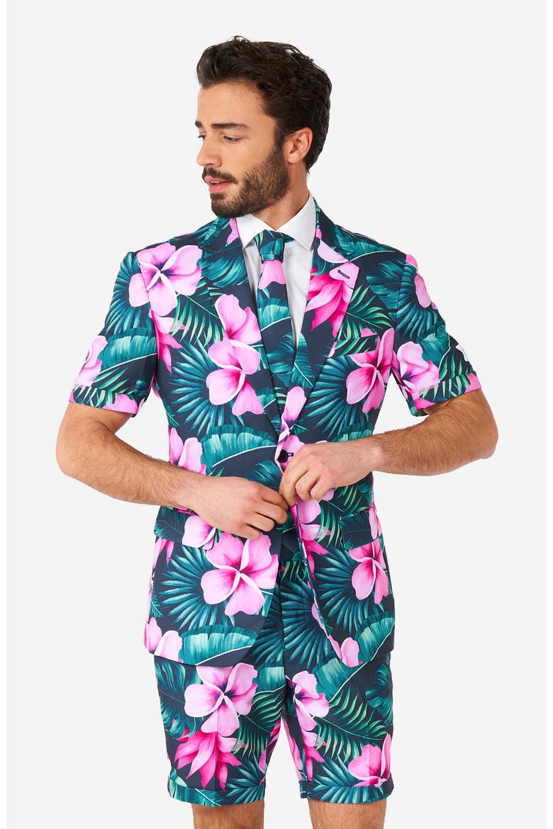 Hawaii Grande Summer Trim Fit Two-Piece Short Suit with Tie, Alternate, color, MISCELLANEOUS