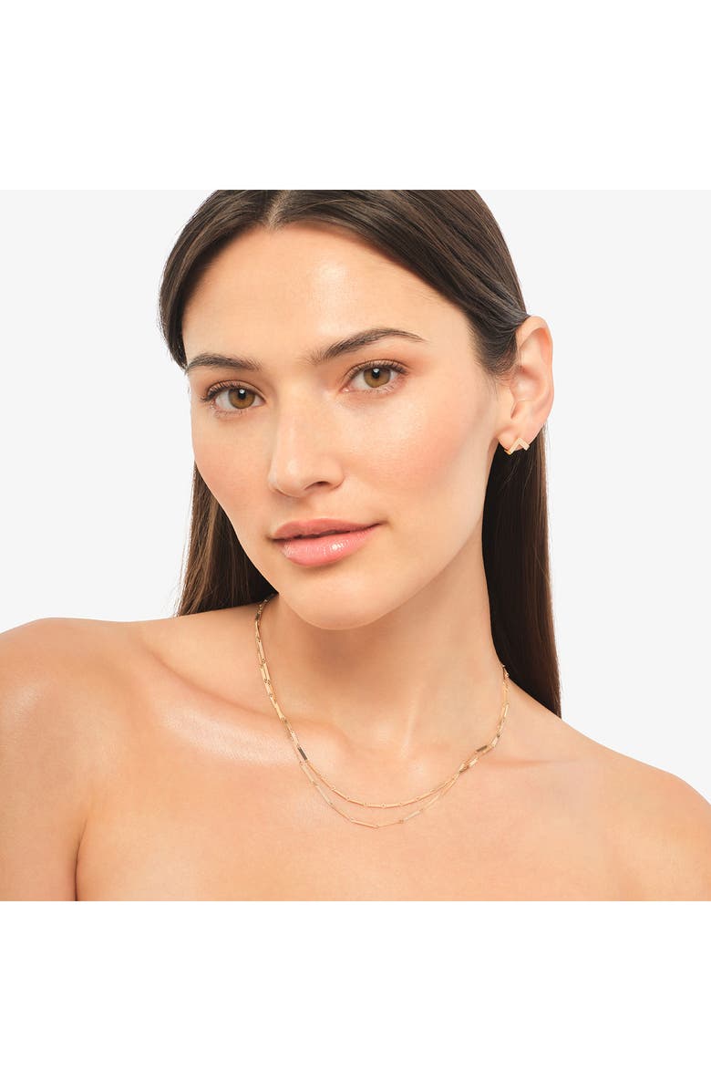 LANA 14K Gold Laser Rectangle Double Strand Necklace, Alternate, color, 