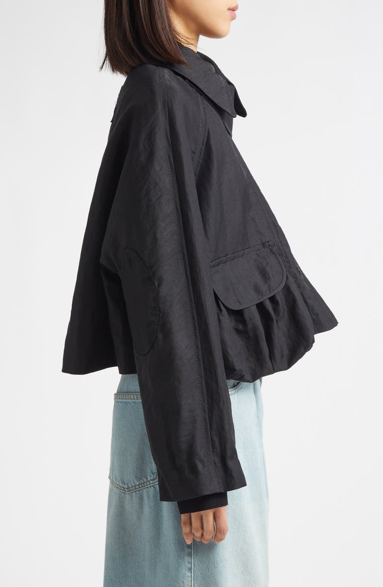 NACKIYÈ Precious Cargo Virgin Wool Blend Crop Jacket, Alternate, color, Noir