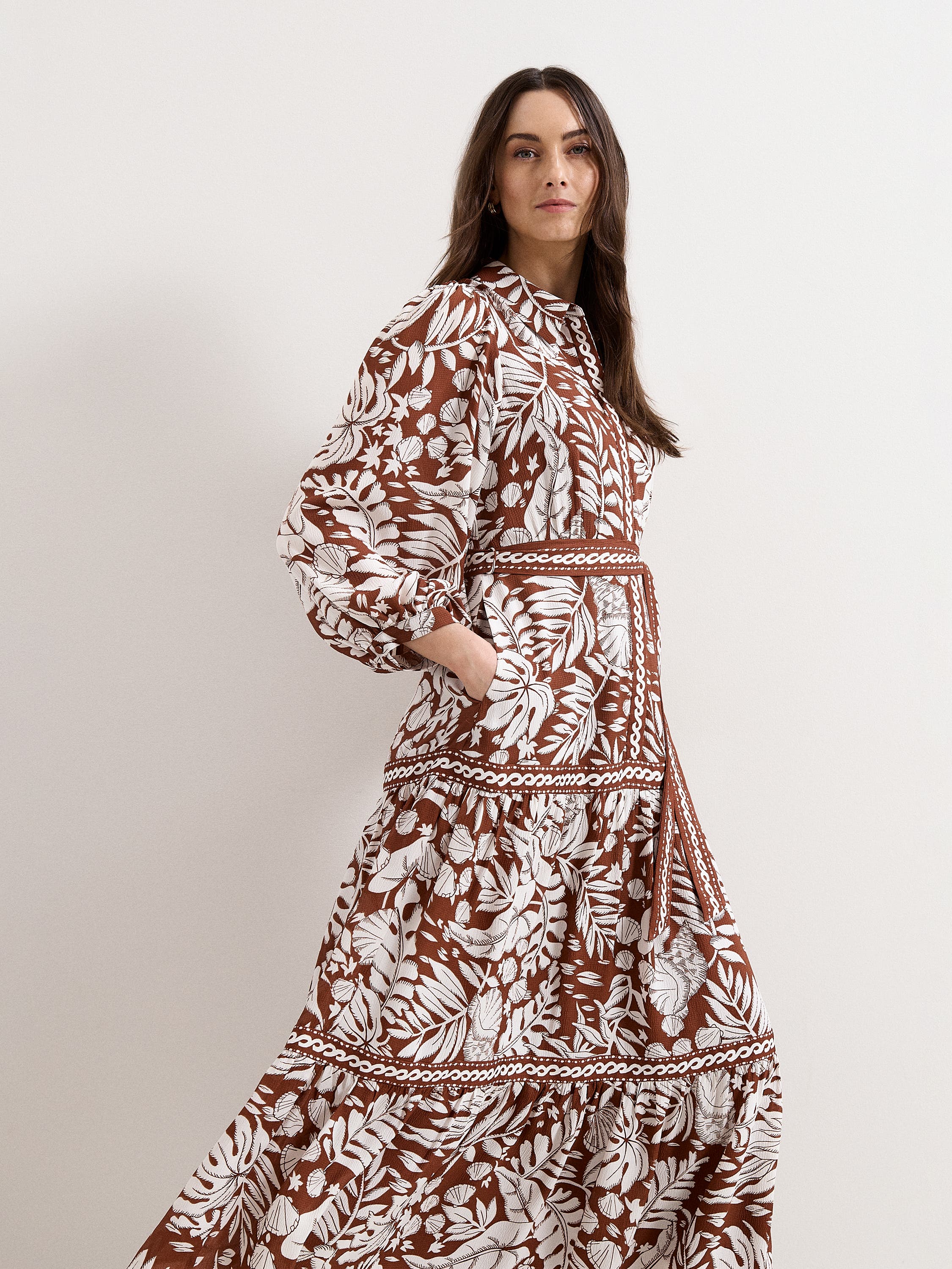 Floral Print Midi Shirt Dress - image 2