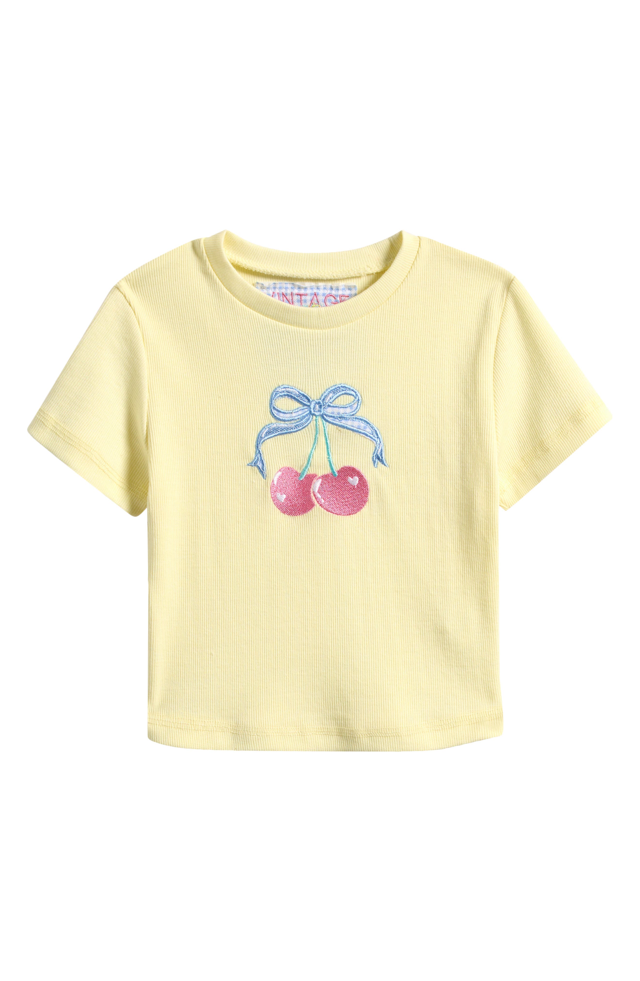 Vintage Havana Kids' Cherry Embroidered T-Shirt