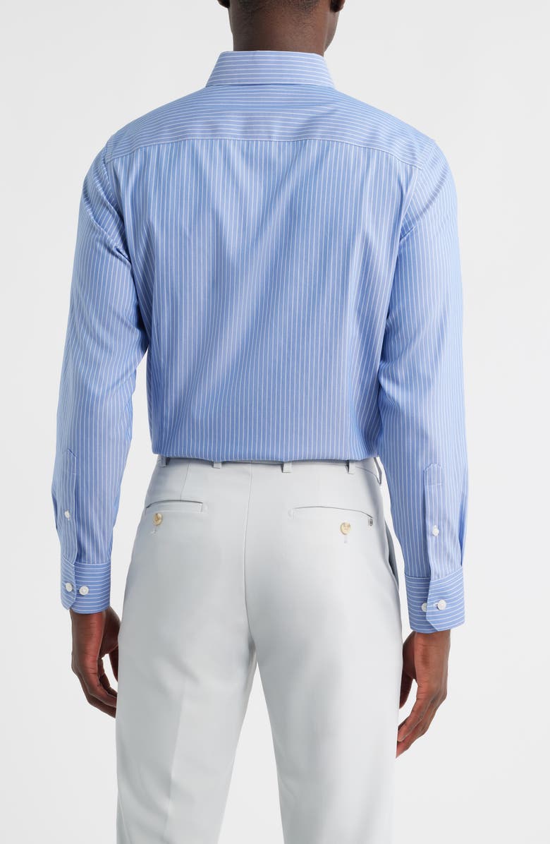 Mizzen+Main Hilton Pinstripe Cotton Blend Button-Up Shirt, Alternate, color, Cobalt Chalk Stripe