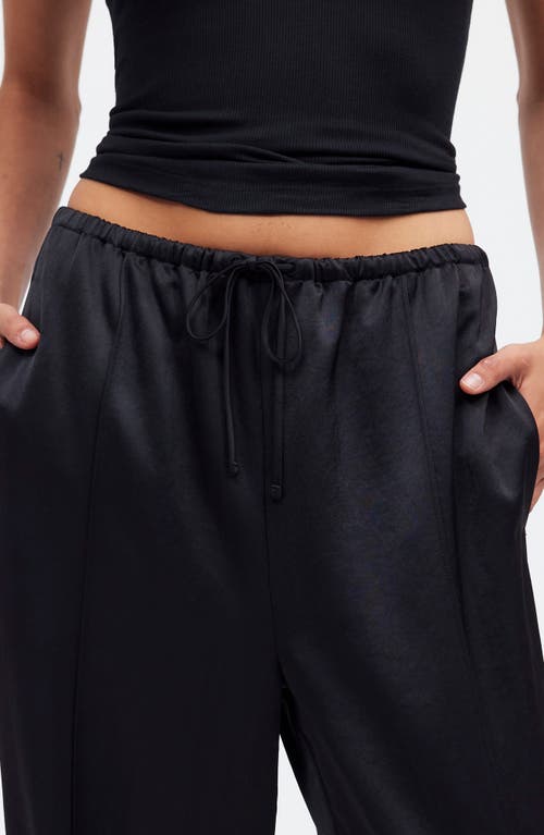 Madewell Pintuck Slim Pull-on Pants In True Black