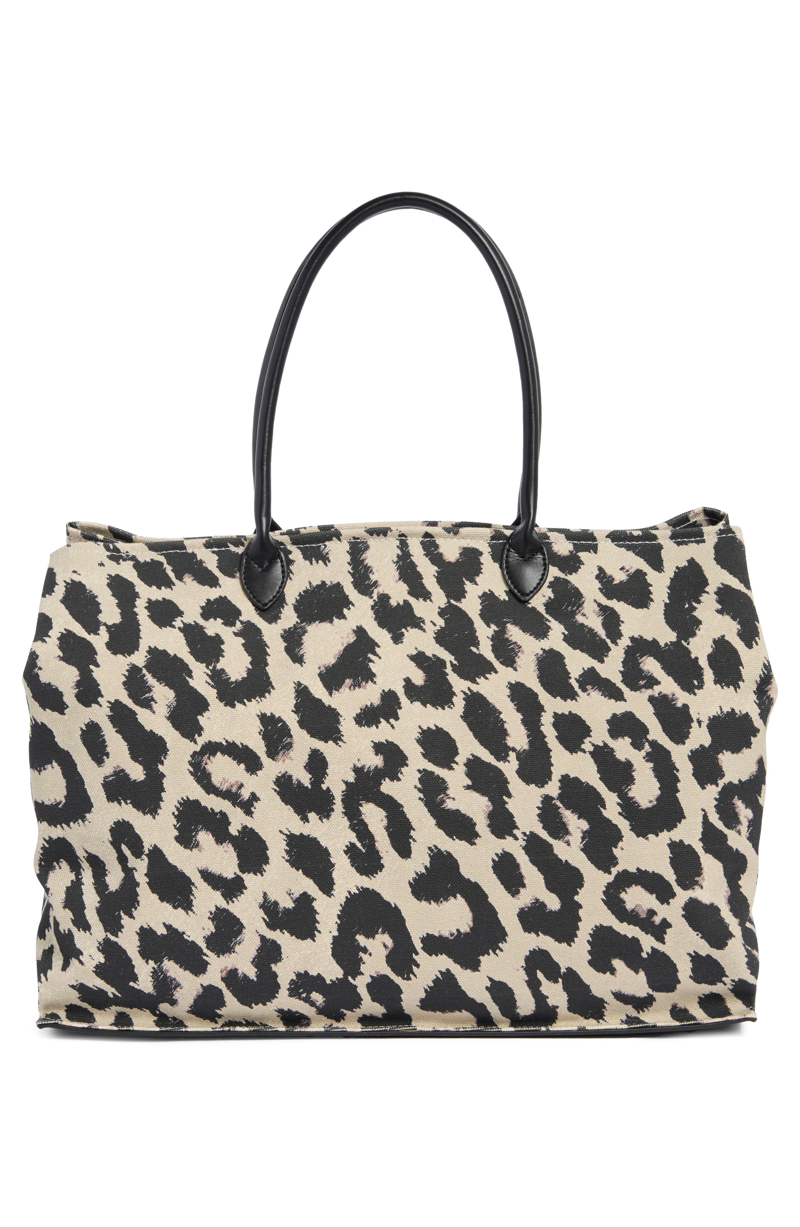 Sam Edelman Cooper Logo Canvas Tote, Alternate, color, Leopard