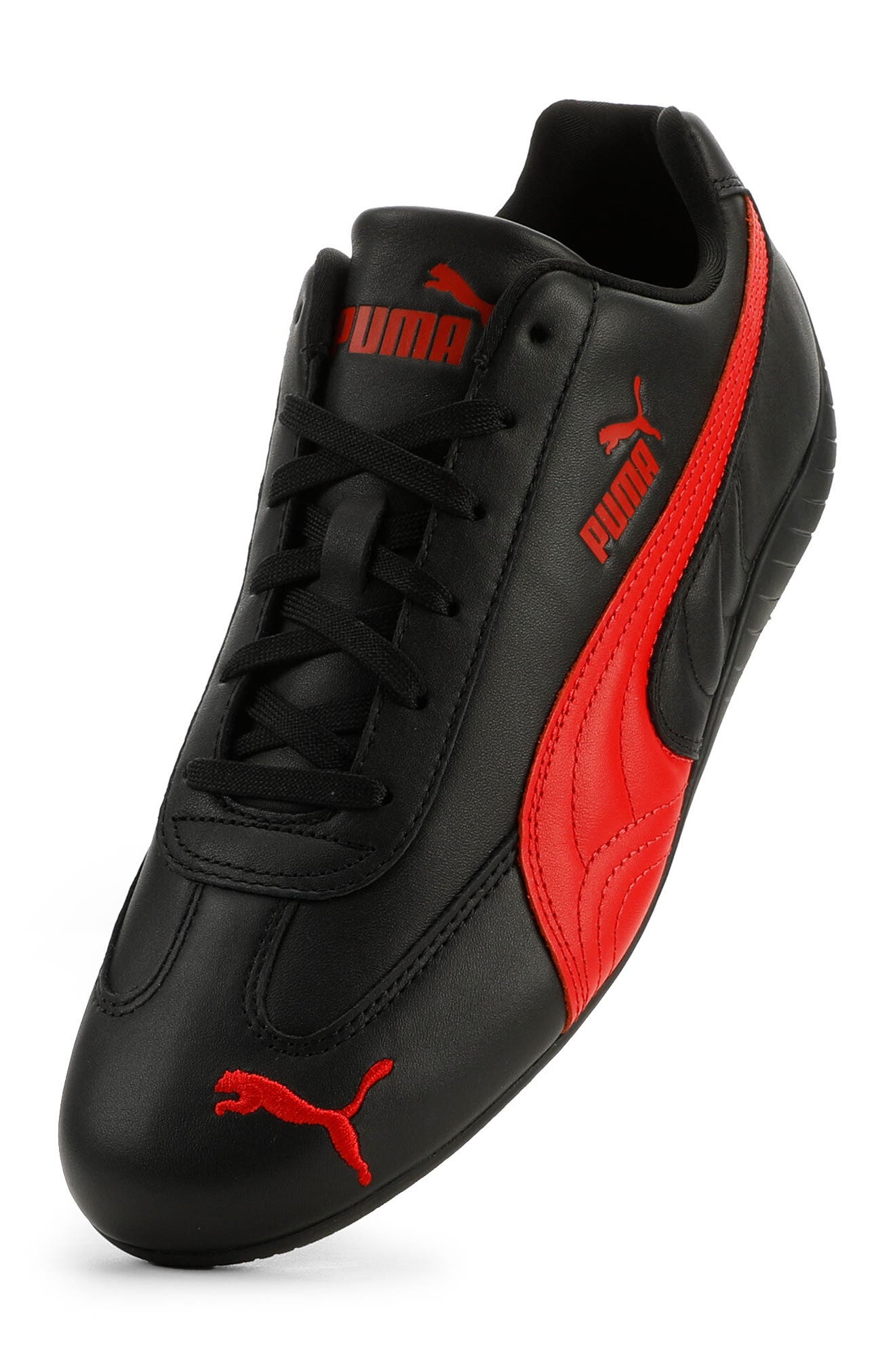 PUMA Speedcat Leather Sneaker, Alternate, color, Black Red