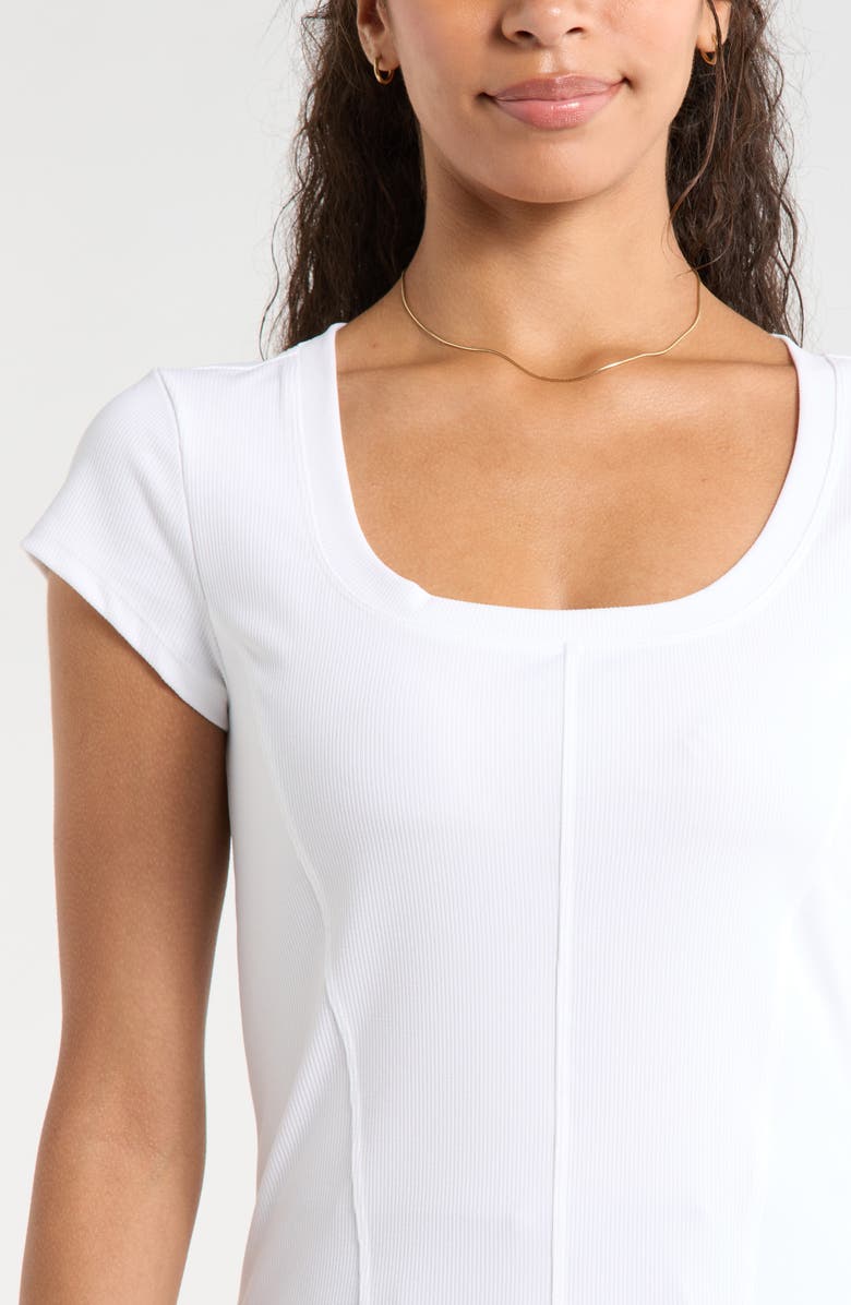 Zella Seamed Rib Top, Alternate, color, White