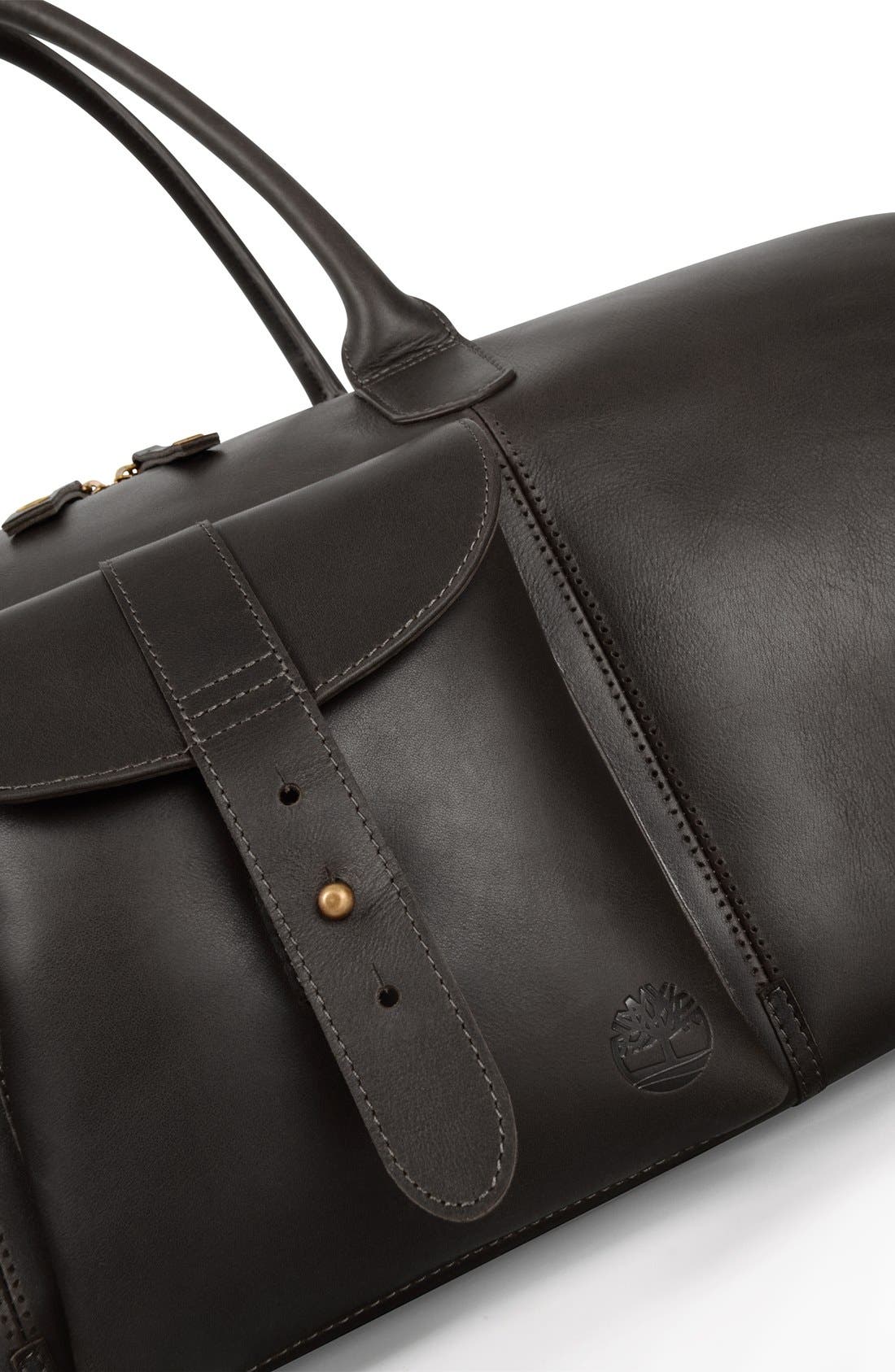 'Calexico' Leather Duffel Bag, Alternate, color, BLACK