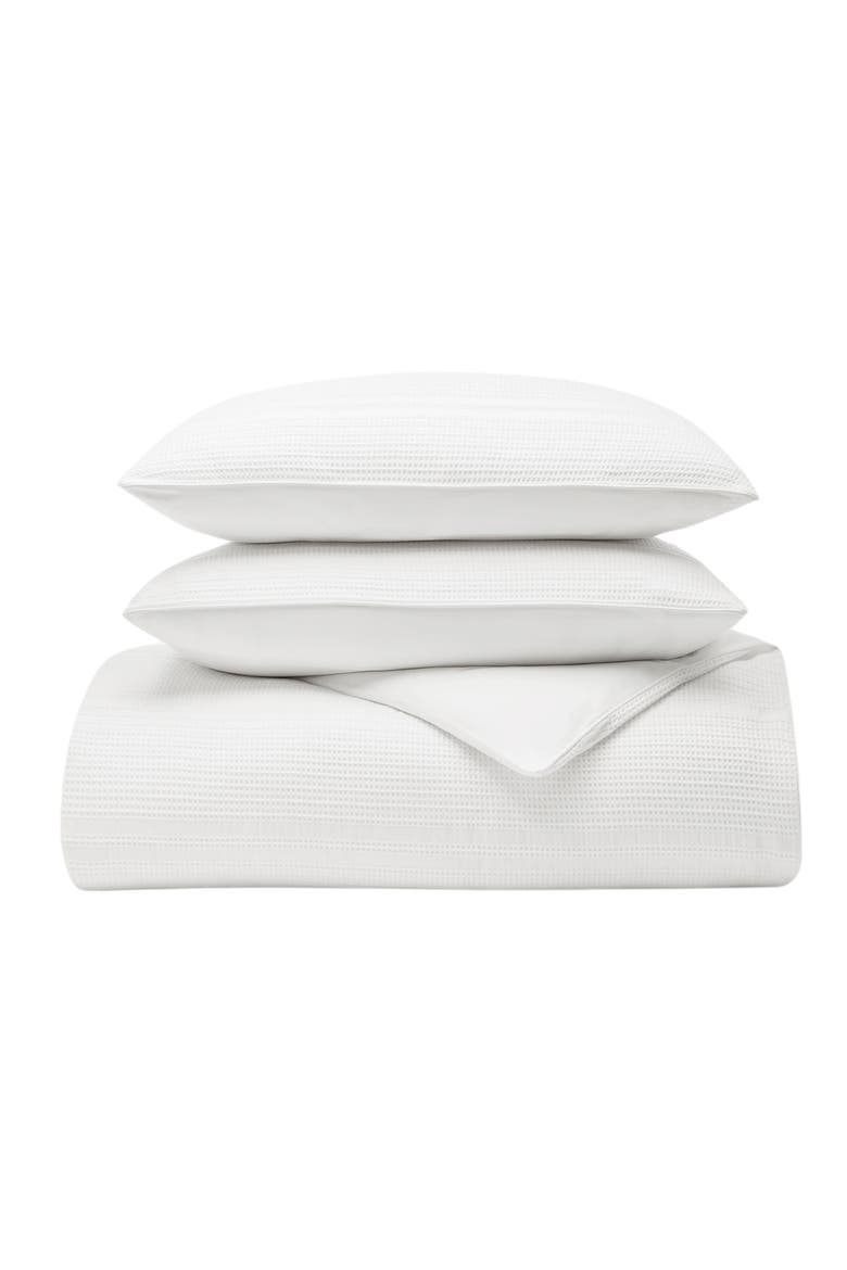 Waffle Weave Organic Cotton Duvet Cover & Sham Set, Main, color, WHITE
