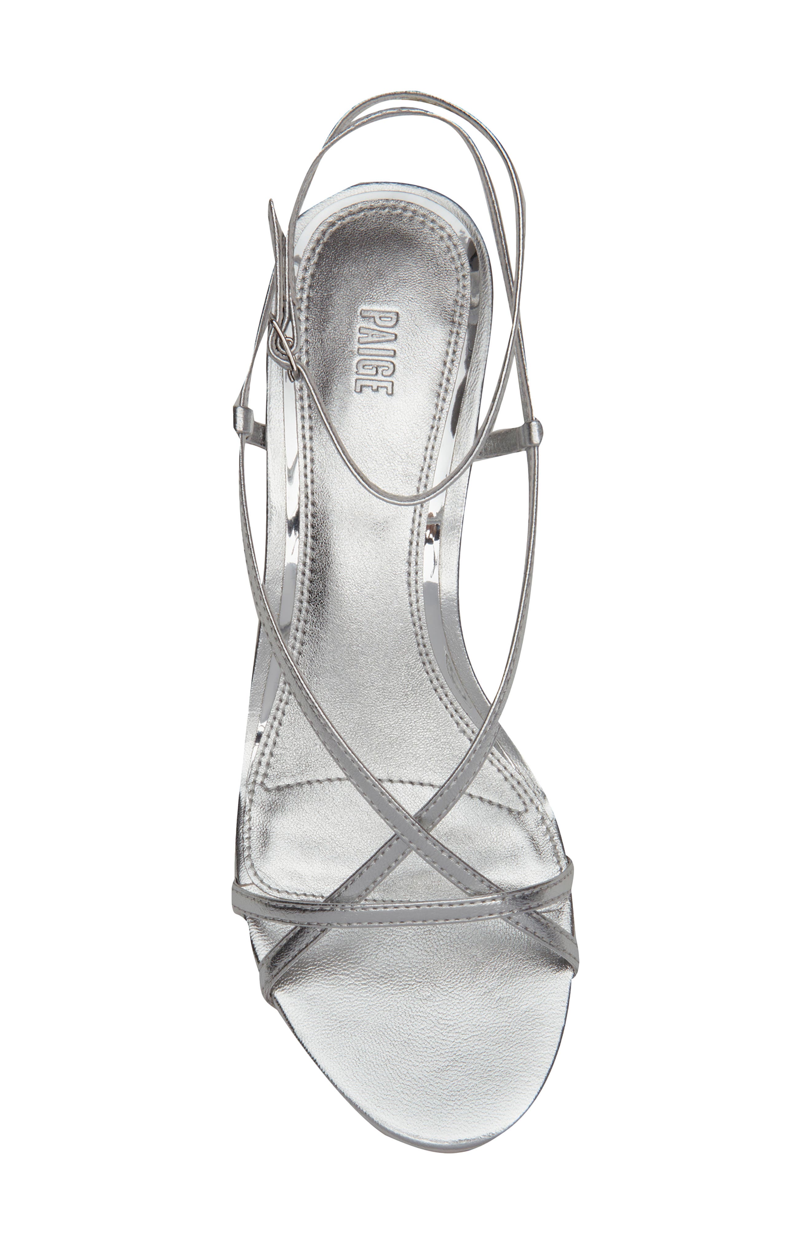 PAIGE Emeline Ankle Strap Sandal, Alternate, color, Silver
