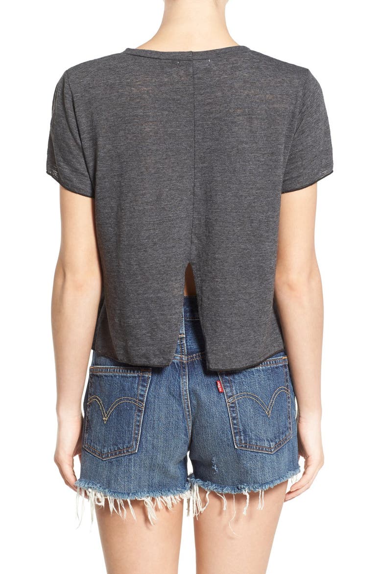 'Annie' Split Back Jersey Tee, Alternate, color, GRANITE