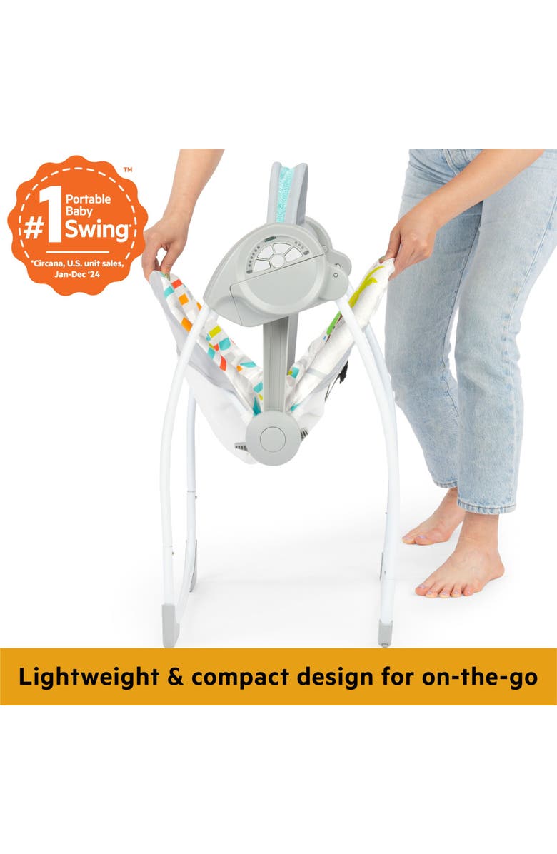 BRIGHT STARTS Playful Paradise Portable Compact Baby Swing, Alternate, color, Multicolored