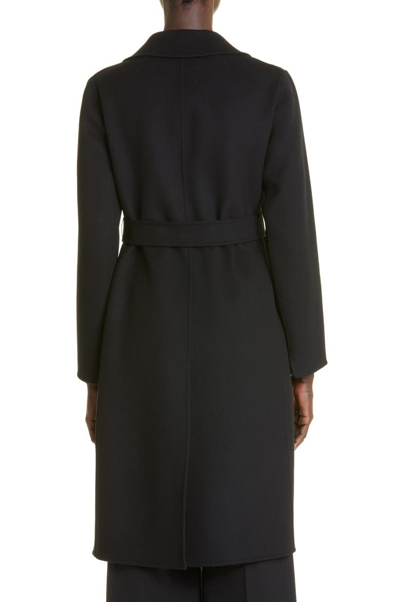 Pauline Belted Virgin Wool Coat, Alternate, color, BLACK