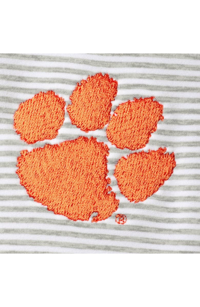 vineyard vines Women's Vineyard Vines White/Heather Gray Clemson Tigers Striped Shep Shirt Half-Zip Pullover Top, Alternate, color, 